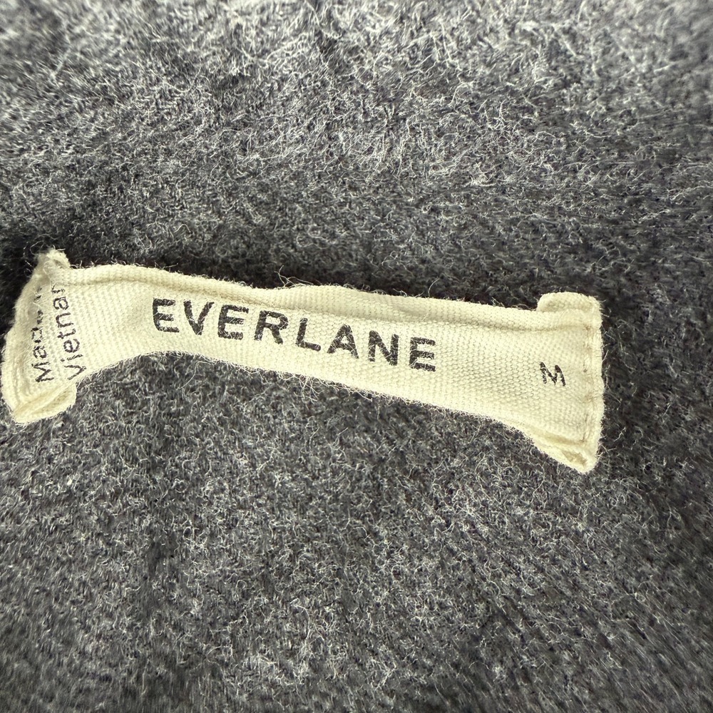 Everlane Flannel Overshirt Mens M Charcoal Gray 100% OCS Heavyweight Long Sleeve - Picture 3 of 11